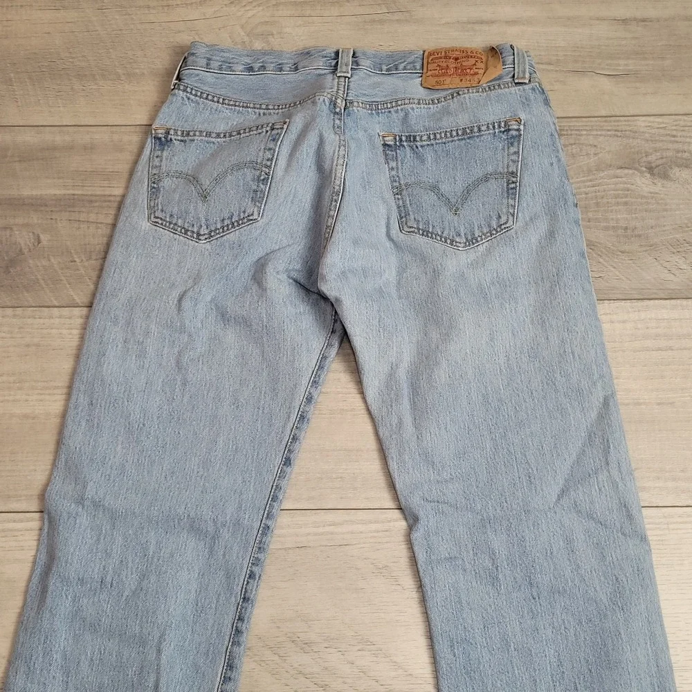 👖Levi's 501XX Jeans Mens 34x34 (fits 32x34) Stonewash Fade Blue Button Fly 2008